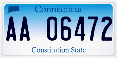 CT license plate AA06472