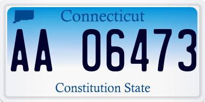 CT license plate AA06473