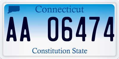 CT license plate AA06474