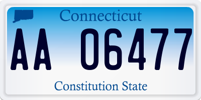 CT license plate AA06477