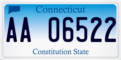 CT license plate AA06522