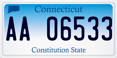 CT license plate AA06533