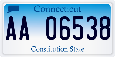 CT license plate AA06538