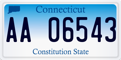 CT license plate AA06543