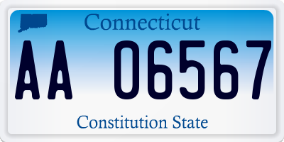 CT license plate AA06567