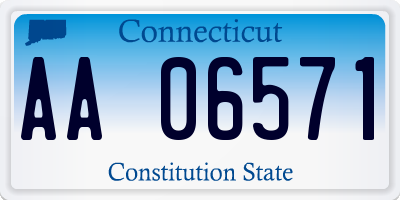 CT license plate AA06571