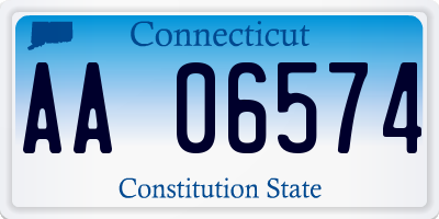 CT license plate AA06574