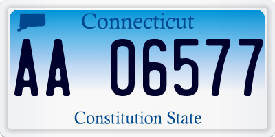 CT license plate AA06577