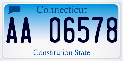 CT license plate AA06578