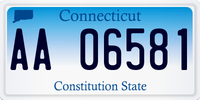 CT license plate AA06581