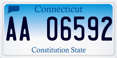 CT license plate AA06592