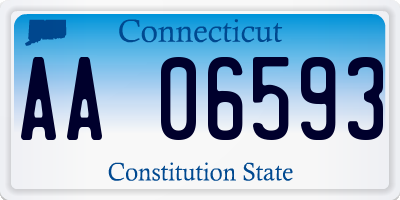 CT license plate AA06593