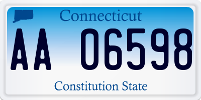 CT license plate AA06598