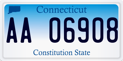 CT license plate AA06908