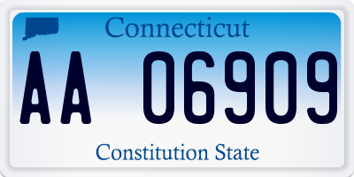 CT license plate AA06909