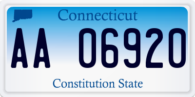 CT license plate AA06920