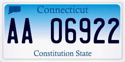 CT license plate AA06922