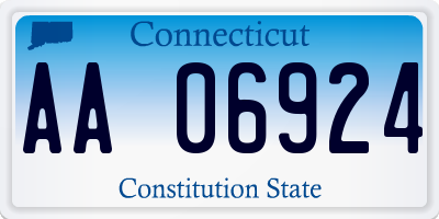 CT license plate AA06924