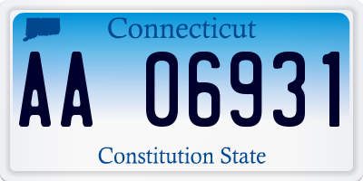 CT license plate AA06931