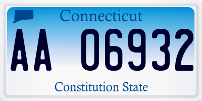 CT license plate AA06932