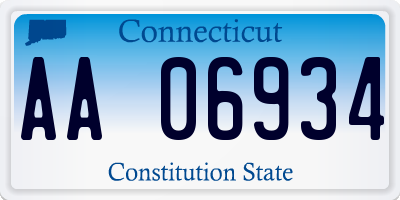 CT license plate AA06934