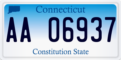 CT license plate AA06937