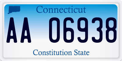 CT license plate AA06938