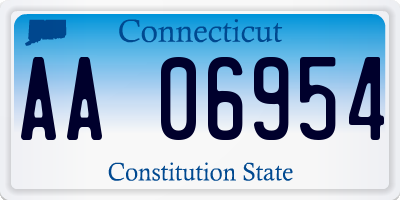 CT license plate AA06954