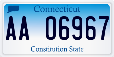 CT license plate AA06967