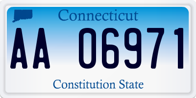 CT license plate AA06971