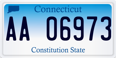 CT license plate AA06973