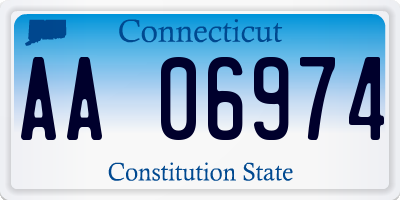 CT license plate AA06974