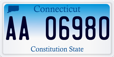 CT license plate AA06980