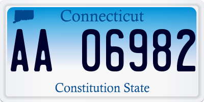 CT license plate AA06982