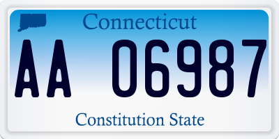 CT license plate AA06987