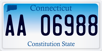 CT license plate AA06988