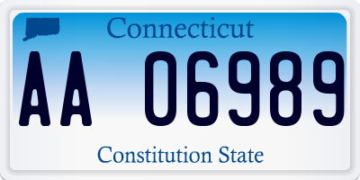 CT license plate AA06989