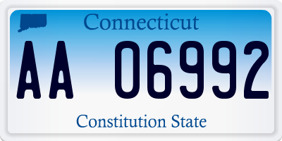 CT license plate AA06992