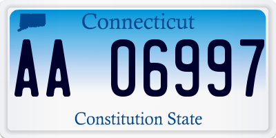 CT license plate AA06997