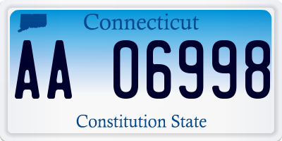 CT license plate AA06998