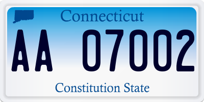 CT license plate AA07002