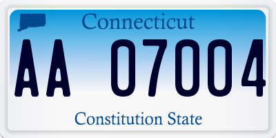 CT license plate AA07004