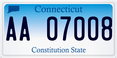 CT license plate AA07008