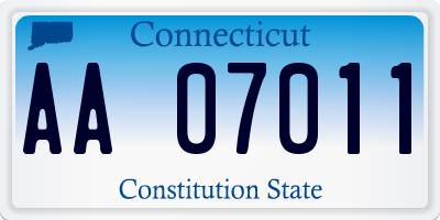 CT license plate AA07011