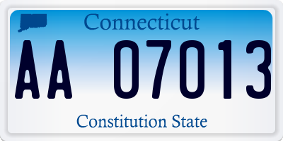 CT license plate AA07013