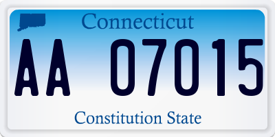 CT license plate AA07015