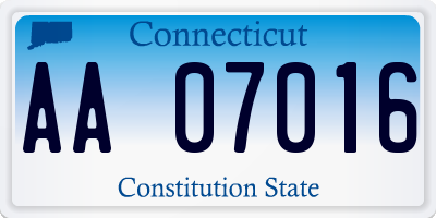 CT license plate AA07016