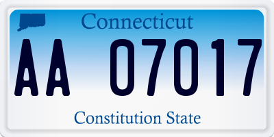 CT license plate AA07017