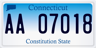 CT license plate AA07018