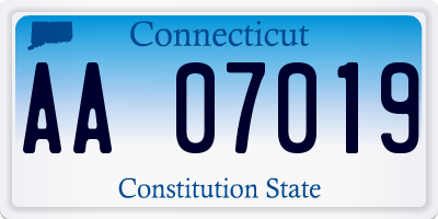 CT license plate AA07019